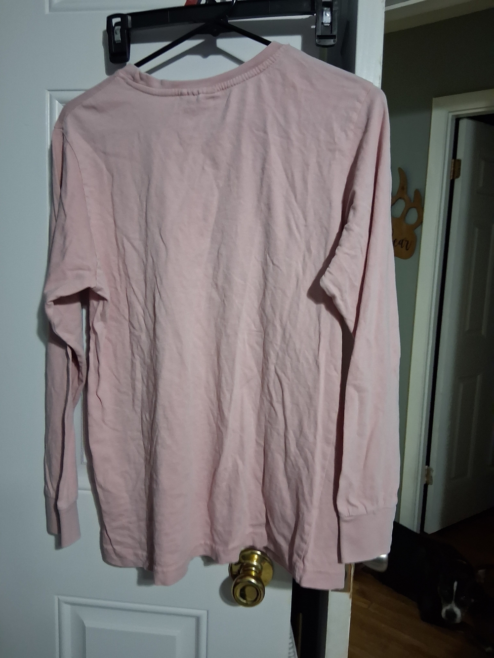 Women’s Long Sleeve Crewneck Top - Light Pink - Picture 2 of 3